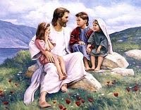 Jesus with small children. (Image Credit: My Church Journey blog) Jesus with small children. (Image Credit: My Church Journey blog)
