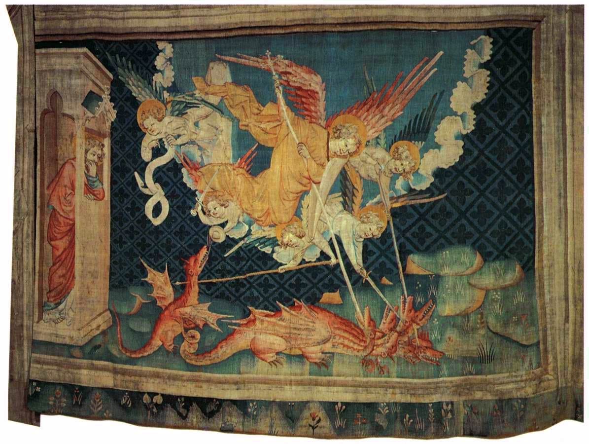 Apocalypse tapestry, Saint Michael and the dragon Apocalypse tapestry, Saint Michael and the dragon
