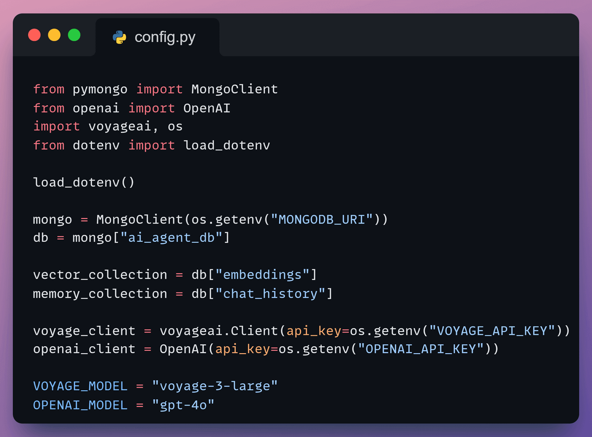 Build a Database Memory Agent with MongoDB and Voyage