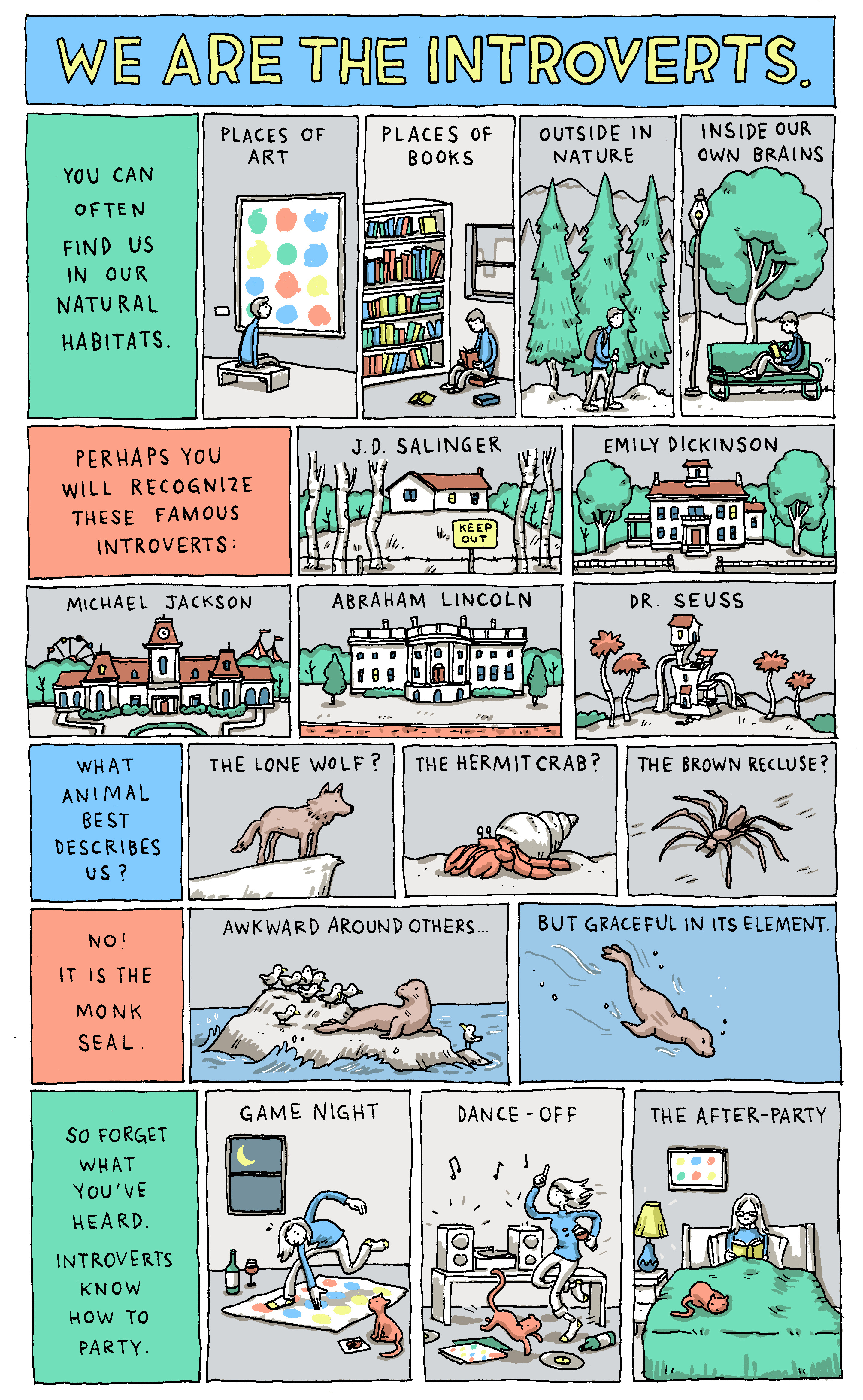 We Are the Introverts - by Grant Snider - Incidental Comics