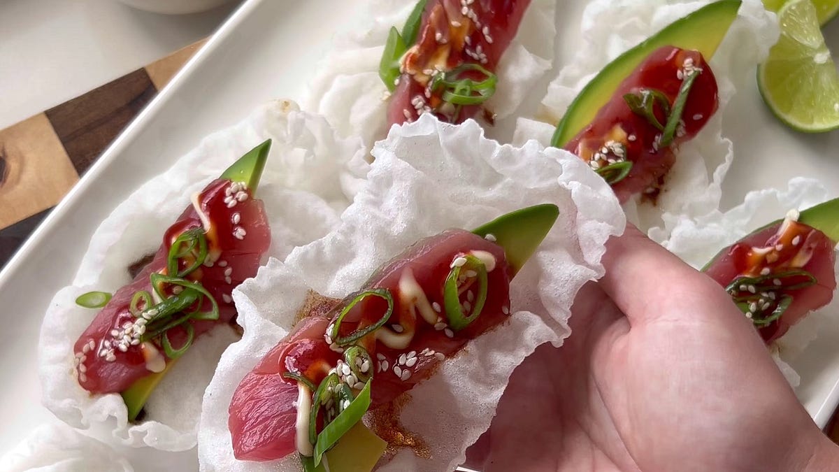 Tuna Rice Paper Tuna Crispy Rice Paper Chips. - Recipes by Victoria