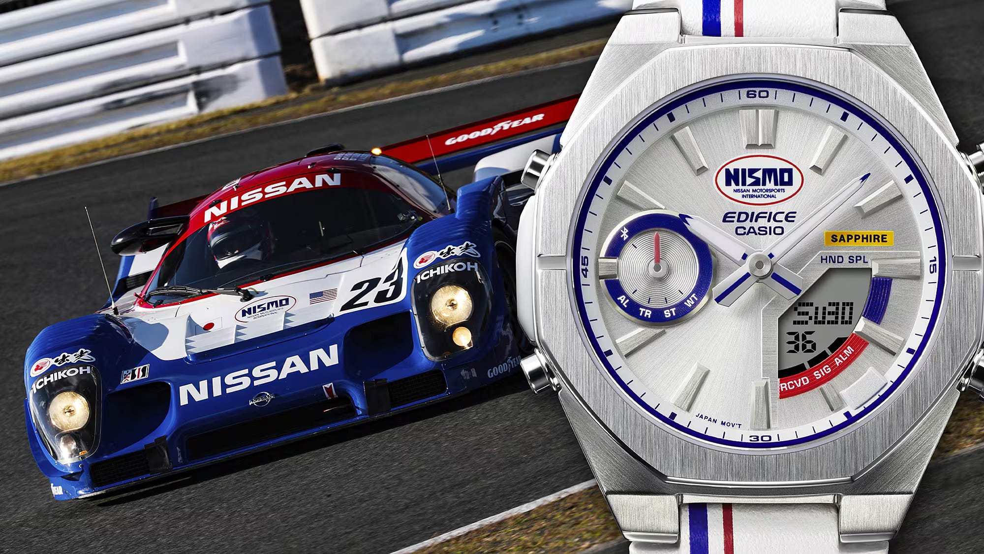 Casio releases the colorful racer in its ECBS10NIS-7A NISMO Edition