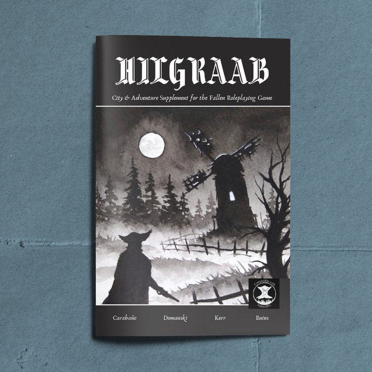 Hilgraab cover, a windmill a tricorn, a full moon