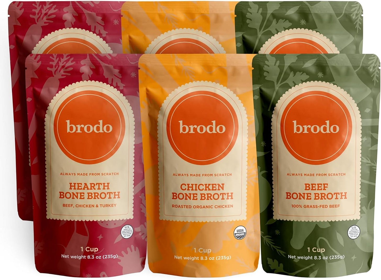 Brodo Collagen Rich Bone Broth Favorites Variety 6 Pack