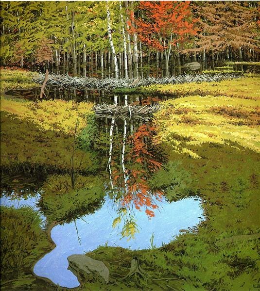 New Dams in Meadow, 1984 - Neil Welliver