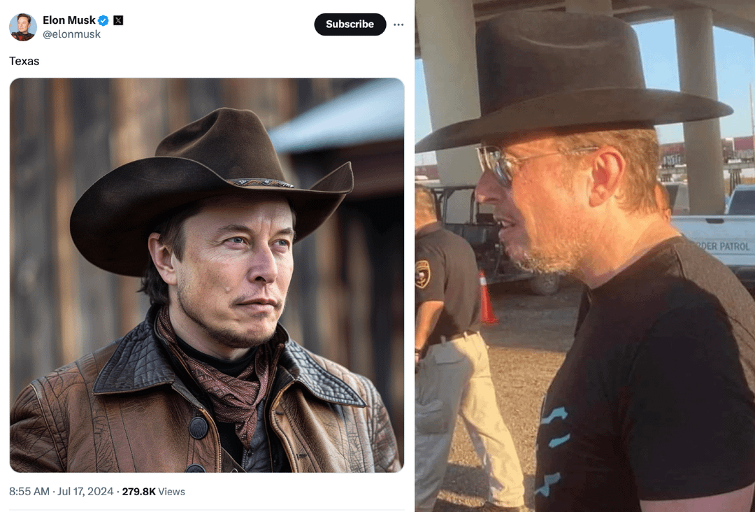 He posted an AI image of him saying "Texas". Here's how he ...