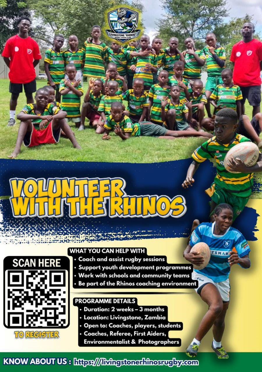 Volunteer With Livingstone Rhinos Rugby Club