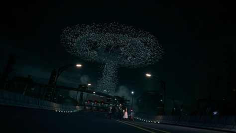 Comparison between Whispers encircling the Shinra Building and the Lifestream fountain in Advent Children.