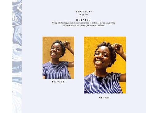 A student portfolio from an earlier semester