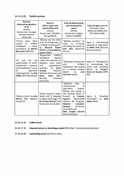 Workshop schedule and speaker bios