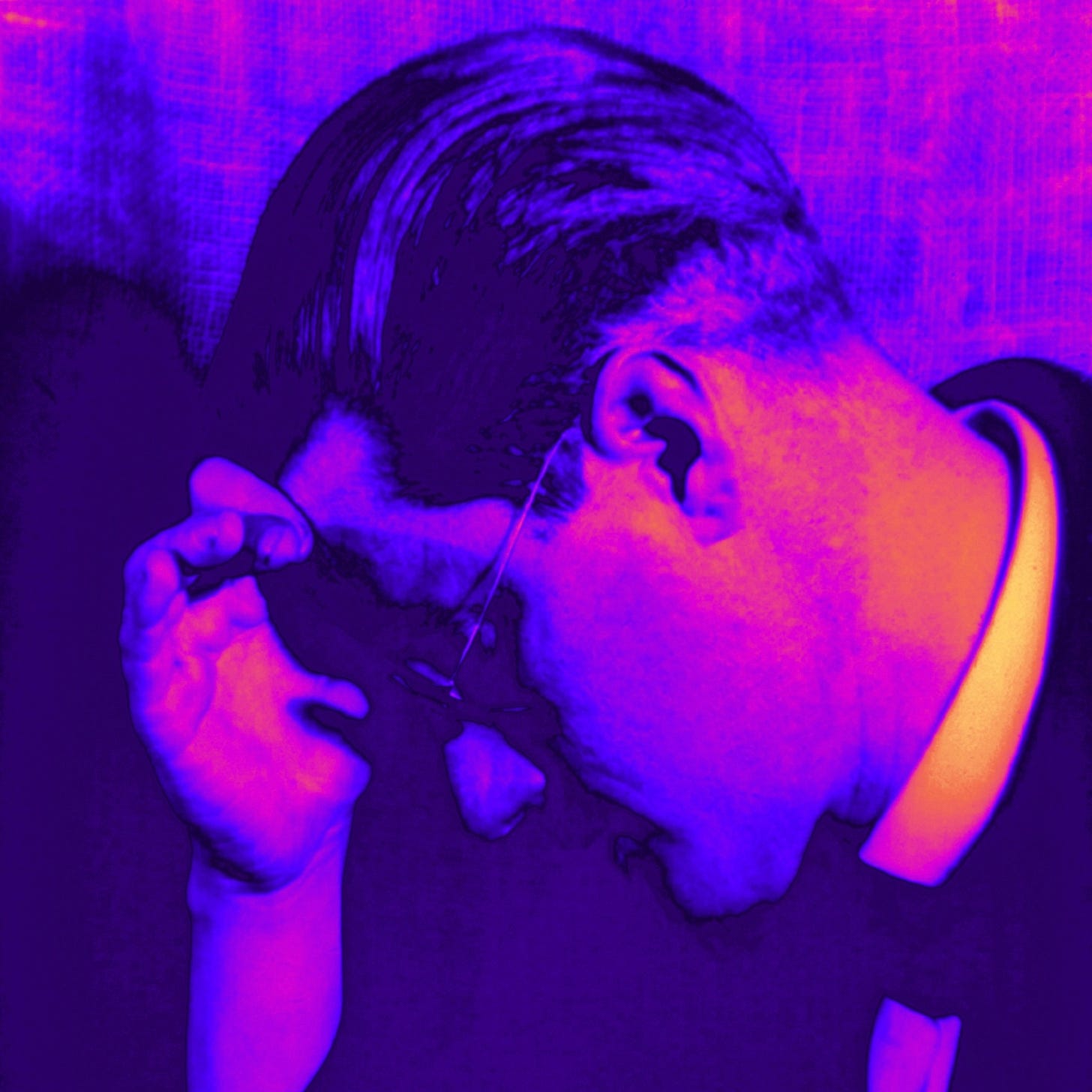 James Joyce with his head in his hand