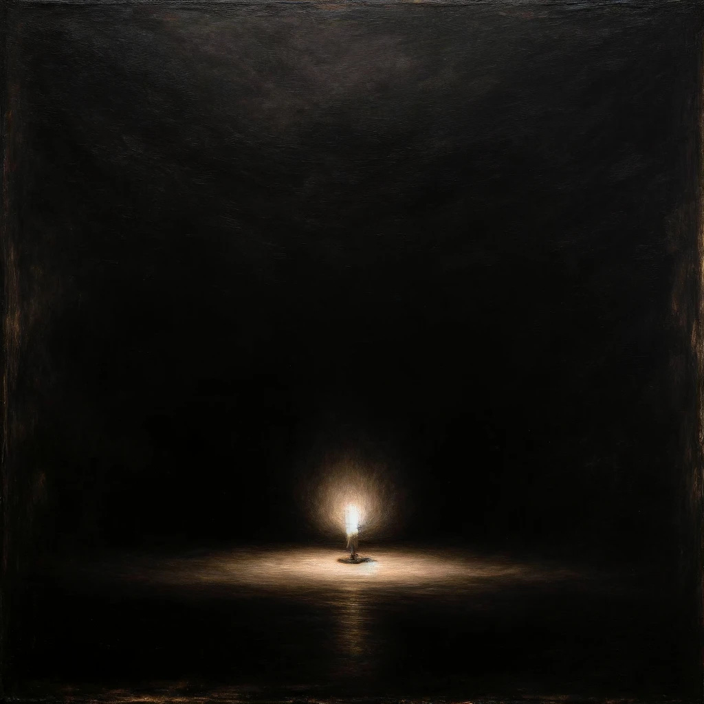 A small candle in a dark room