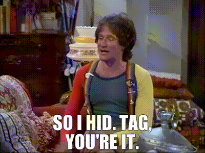 YARN | so I hid. Tag, you're it. | Mork & Mindy (1978) - S01E07 Family | Video clips by quotes | 022e092b | 紗 YARN | so I hid. Tag, you're it. | Mork & Mindy (1978) - S01E07 Family | Video clips by quotes | 022e092b | 紗