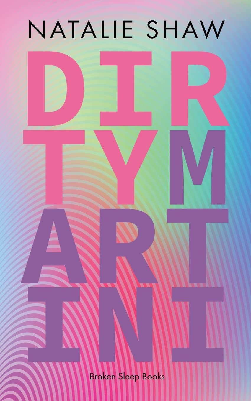 Bright, dayglo pink, green and blue cover with a thumbprint motif behind big pink and purple text. Bright, dayglo pink, green and blue cover with a thumbprint motif behind big pink and purple text.
