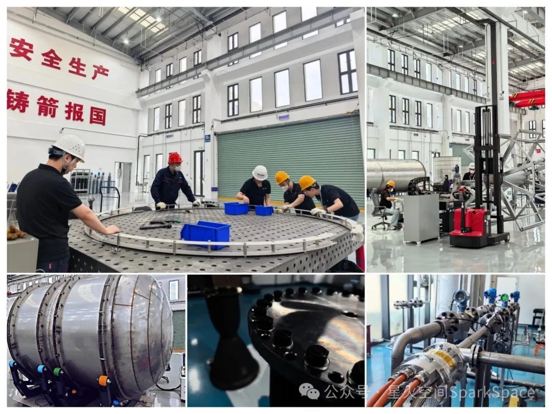 Various hardware items for Jinhua-1 inside Spark Space’s manufacturing facility in the first half of 2026.