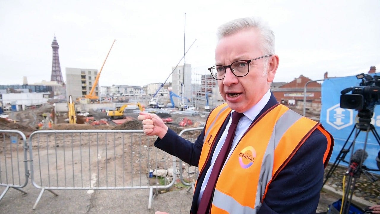 Levelling Up minister Michael Gove in Blackpool - video Dailymotion