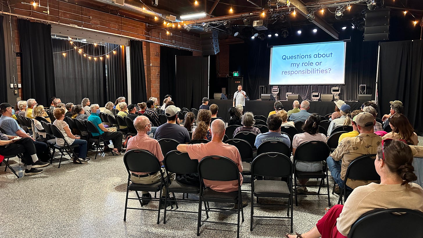 Ward 2 Neighbourhood Town Hall earlier this year held at Bridgeworks in the Central neighbourhood