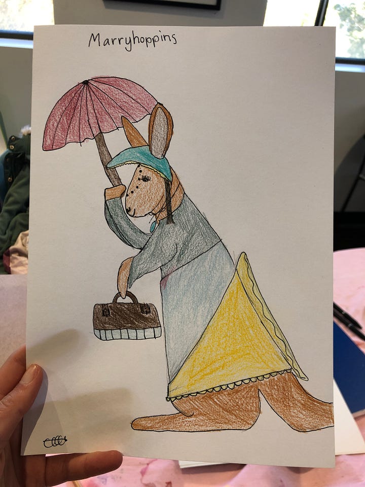 Anthropomorphic animal drawings by children
