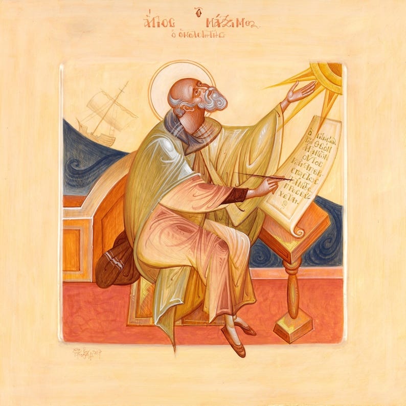 Handmade Mounted Icon  St. Maximus the Confessor image 1