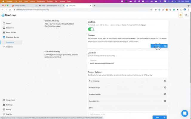 Opening a new window using a workflow on a button