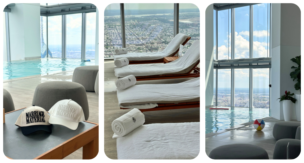 views from the infinity pool on the 57th floor at four seasons philadelphia