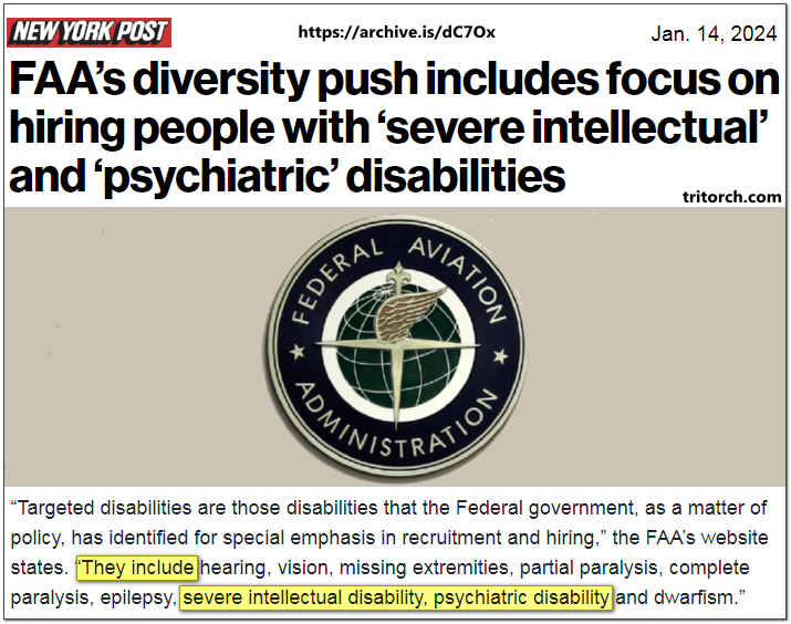NYP FAA's diversity push includes focus on hiring people with 'severe intellectual' and 'psychiatric' disabilities