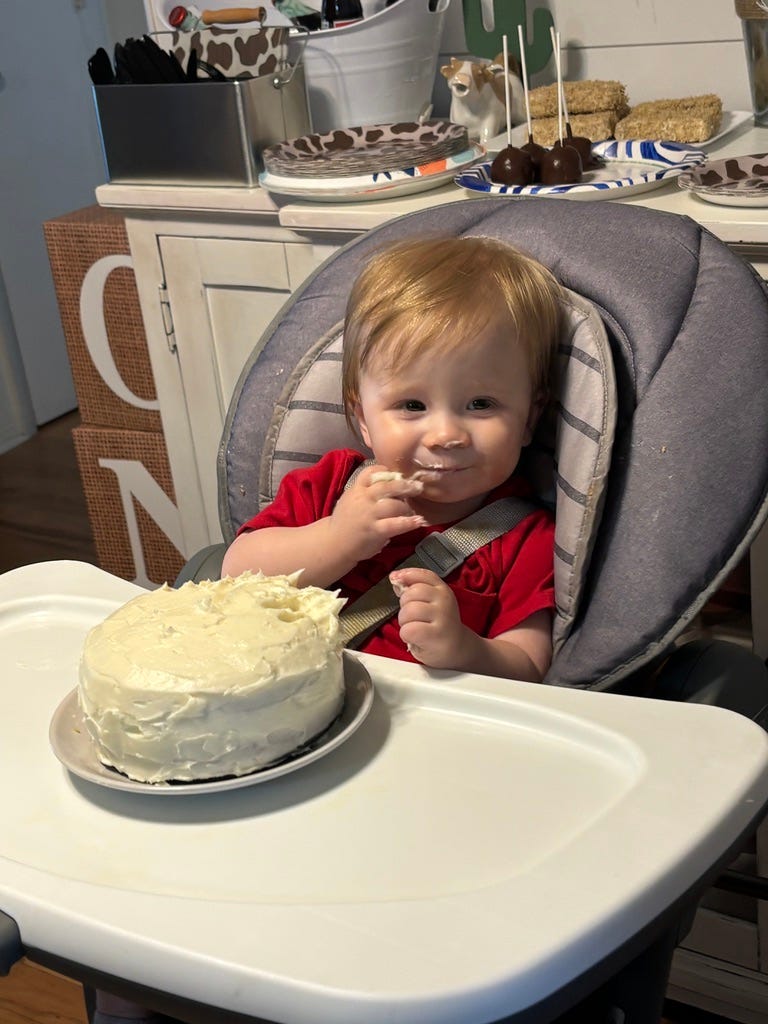 baby with cake baby with cake
