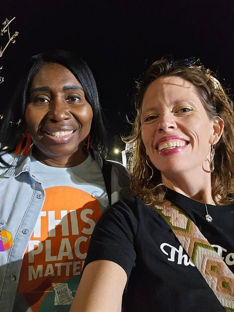 A series of pictures of Danni Eickenhorst doing community work in the Delmar area post-tornado.