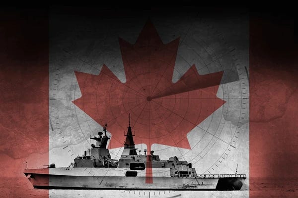 A military ship in front of a flag

AI-generated content may be incorrect.