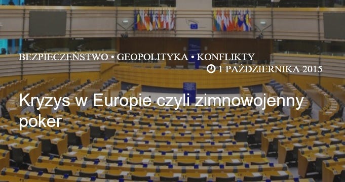 Kryzys w Europie czyli zimnowojenny poker Kryzys w Europie czyli zimnowojenny poker