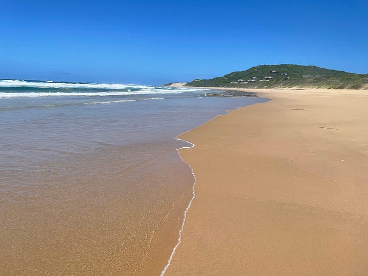Lunch and beach at Milibangalala Bay Resort, Mozambique, in Maputo Special Reserve.
