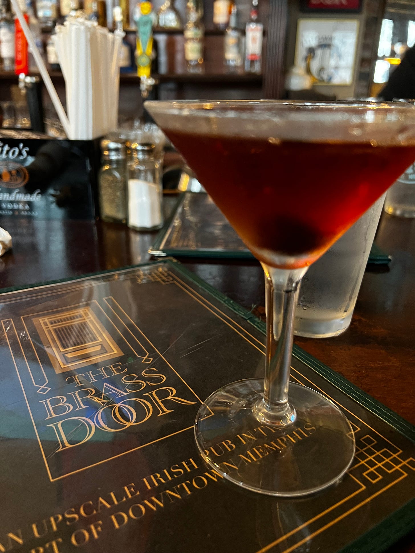 manhattan cocktail at the brass door in Memphis