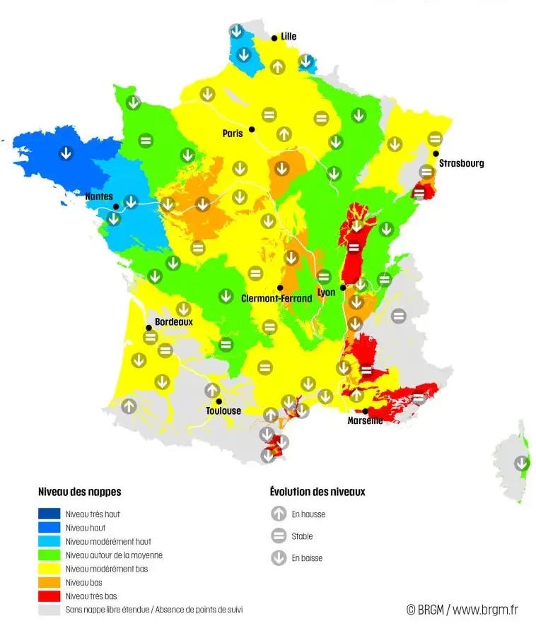 Groundwater in France (June 1st, 2023) 