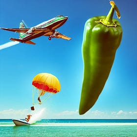A PLANE, A JALAPENO, AND A PARACHUTE