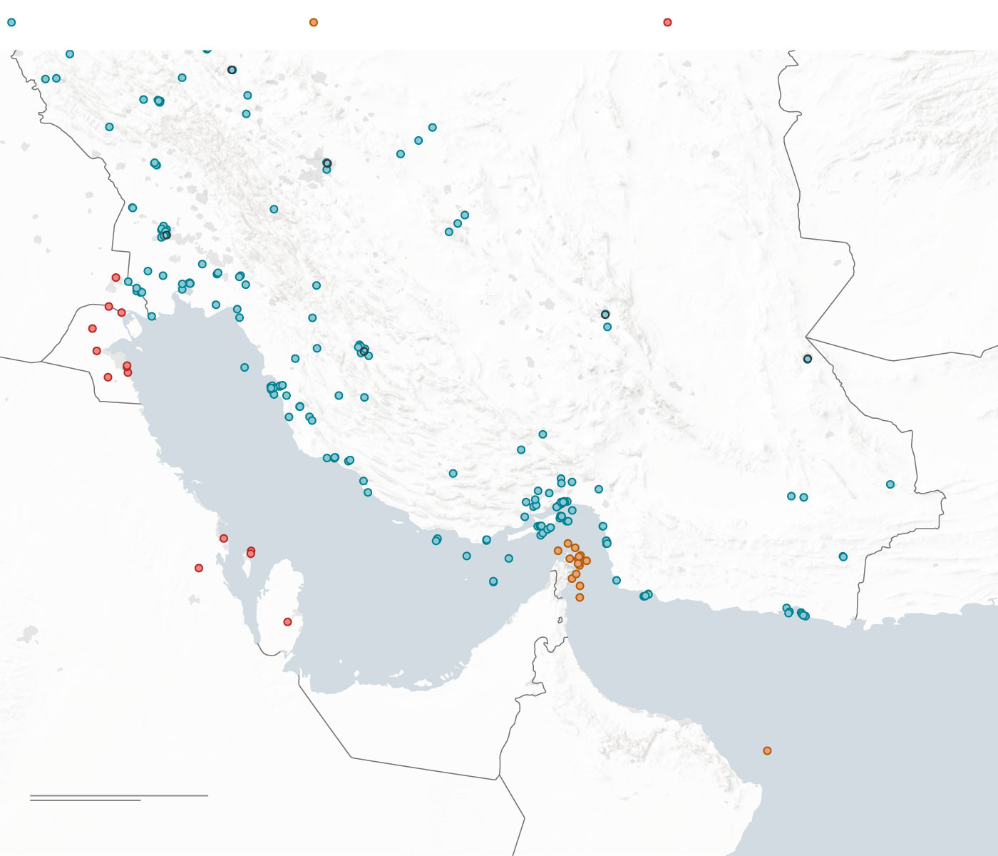 Map of numerous strikes in Persian Gulf since the Memorandum of Understanding Map of numerous strikes in Persian Gulf since the Memorandum of Understanding