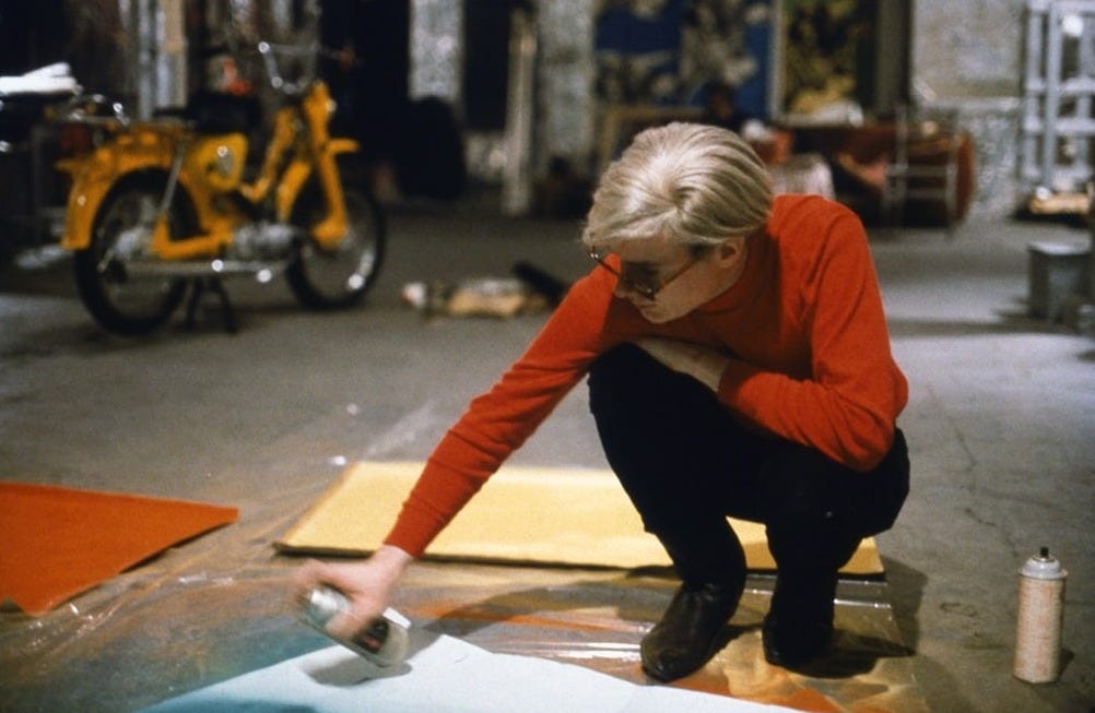 ‘Andy with Spray Paint and Moped’, The Factory, Ne ‘Andy with Spray Paint and Moped’, The Factory, Ne