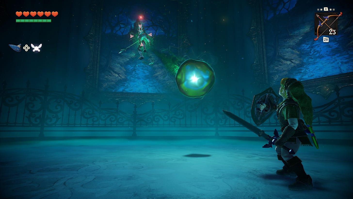 Boss battle in The Legend of Zelda: Ocarina of Time Boss battle in The Legend of Zelda: Ocarina of Time