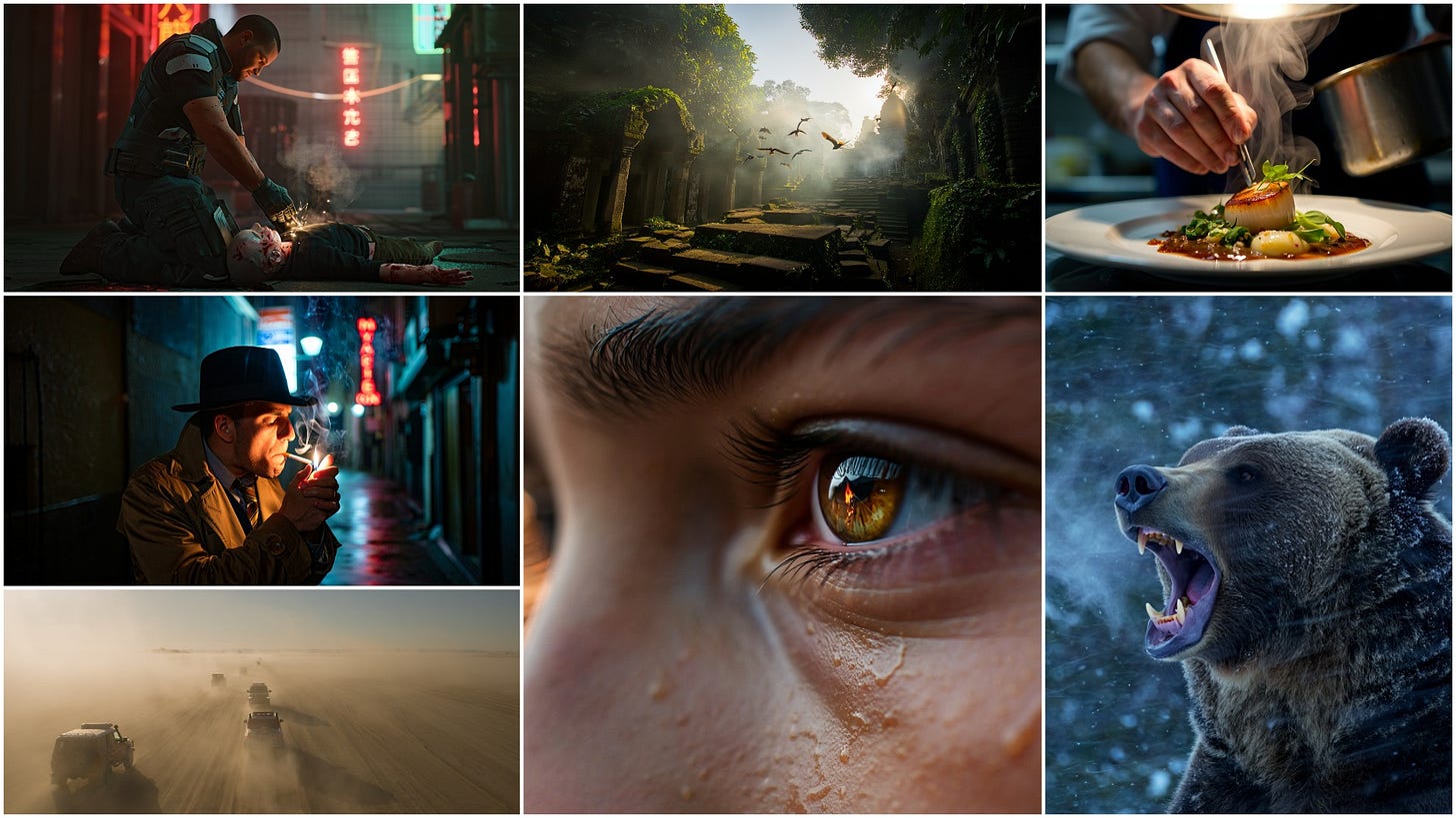 A collage of photorealistic images generated by Reve image model