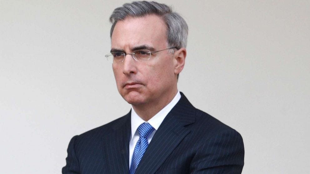 PHOTO: Pat Cipollone attends a briefing in the Rose Garden of the White House in Washington, March 29, 2020. PHOTO: Pat Cipollone attends a briefing in the Rose Garden of the White House in Washington, March 29, 2020.