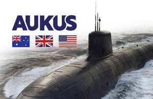 AUKUS with image of submarine AUKUS with image of submarine