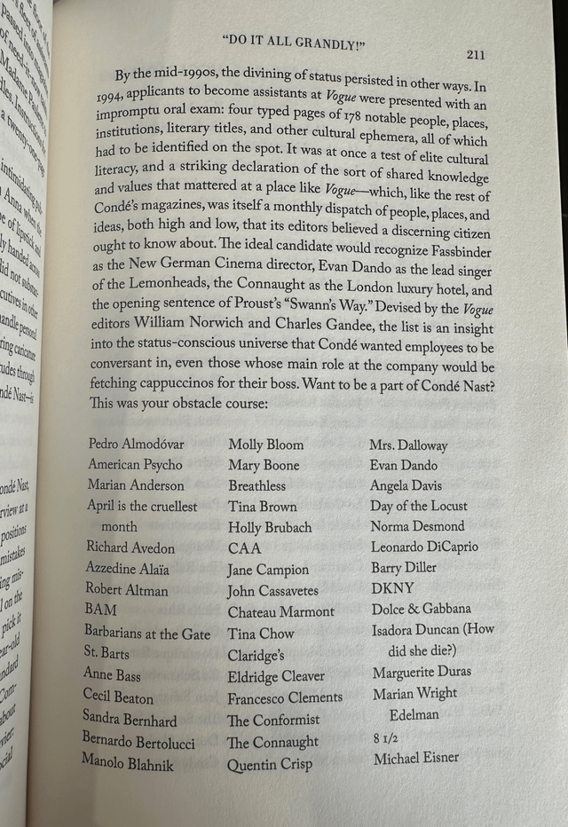 r/popculturechat - The cultural literacy required to work at Vogue in the 90s.