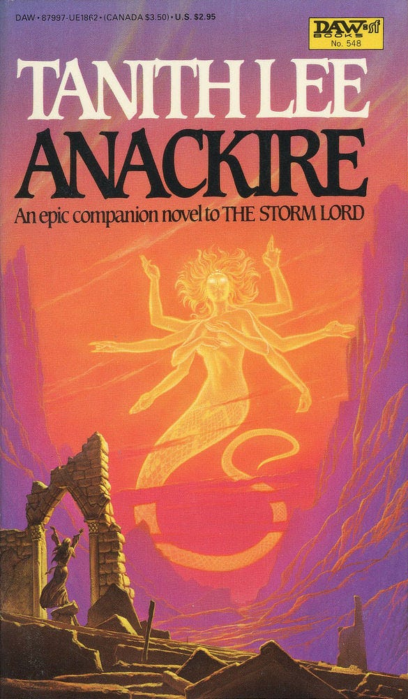 Book cover for ANACKIRE by Tanith Lee, published by DAW Books
