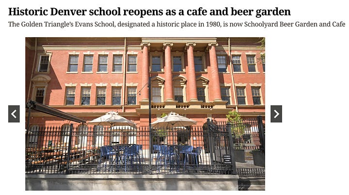 Bristol Brewing Company in Colorado Spring, CO, McMenamins Old St. Francis School in Bend, OR., Schoolyard Beer Garden in Denver, CO, Straight to Ale Brewing in Huntsville, AL,