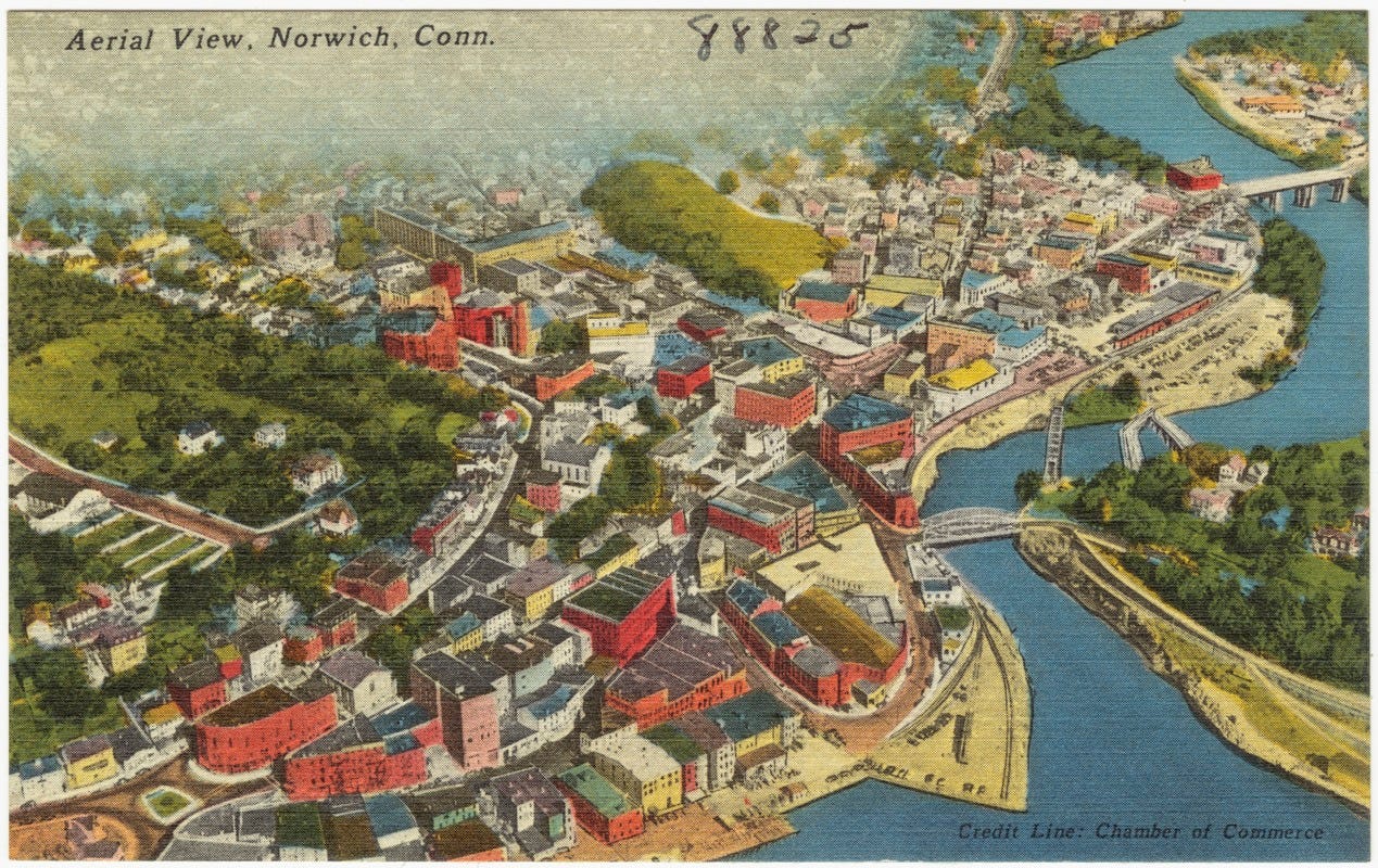 Aerial view, Norwich, Conn. Aerial view, Norwich, Conn.
