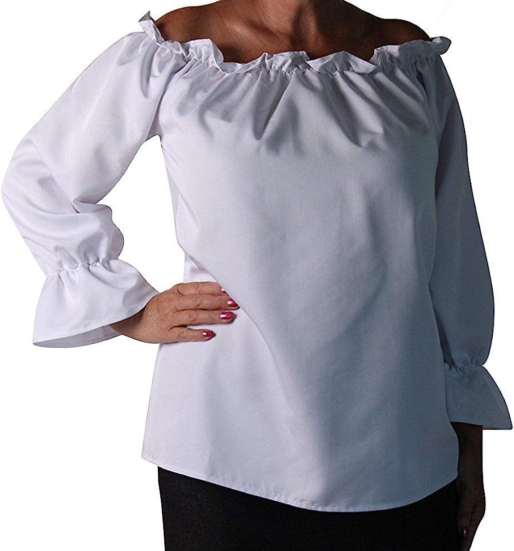 Amazon.com: Making Believe Womens Long Sleeve Peasant Gypsy Blouse - White  (Choose Size) : Clothing, Shoes & Jewelry