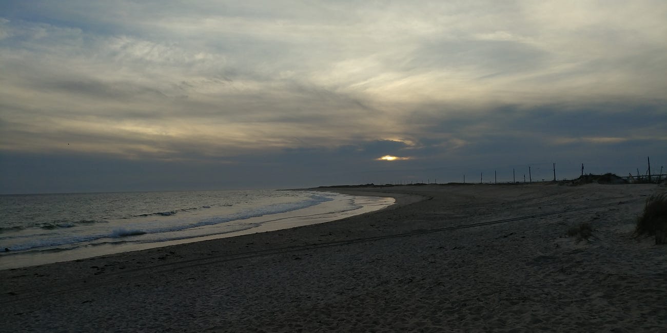 Nobody on the road; nobody on the beach