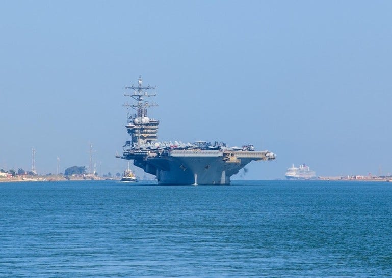 USS Dwight D. Eisenhower (CVN 69) transits the Suez Canal