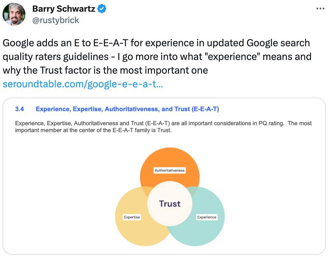 Barry Schwartz on EEAT