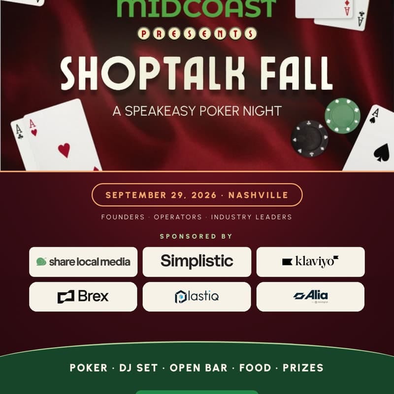Cover Image for Midcoast Presents: Shoptalk Fall — A Speakeasy Poker Night