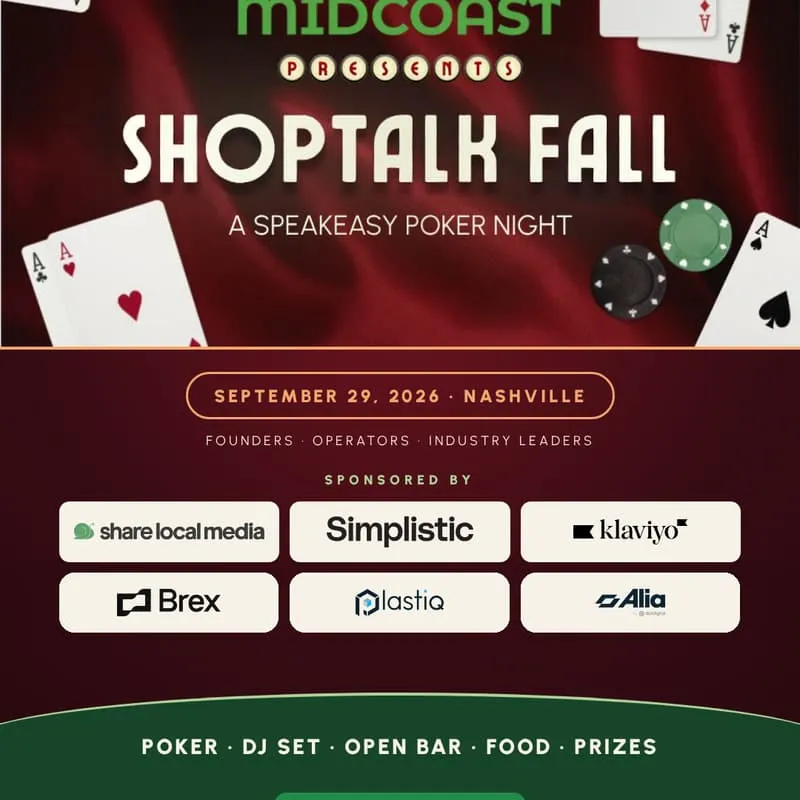 Cover image for Midcoast Presents: Shoptalk Fall — A Speakeasy Poker Night